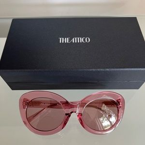 Linda Farrow Pink Oversized Round Sunglasses